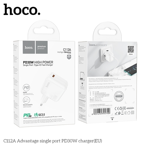 Cốc sạc TypeC Hoco C112A PD30w