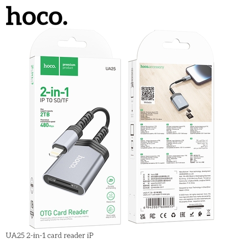 Đầu Đọc thẻ nhớ OTG Hoco UA25 đầu Lighting