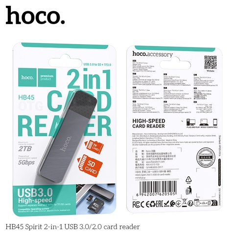 Đầu đọc thẻ nhớ Hoco HB45 1 đầu Usb 3.0