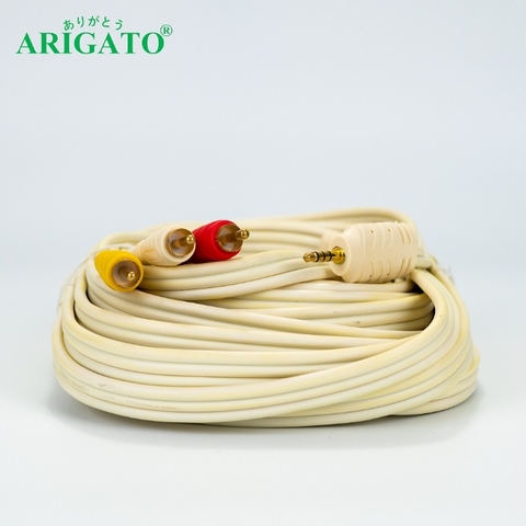 Cáp loa AV 1 3.5 ra 3 bông sen 3m Arigato