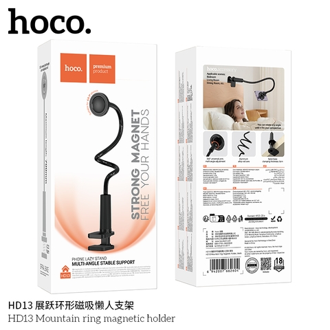 Kệ giá đỡ điện thoại Hoco HD13 xoay hai trục kẹp bàn hít từ