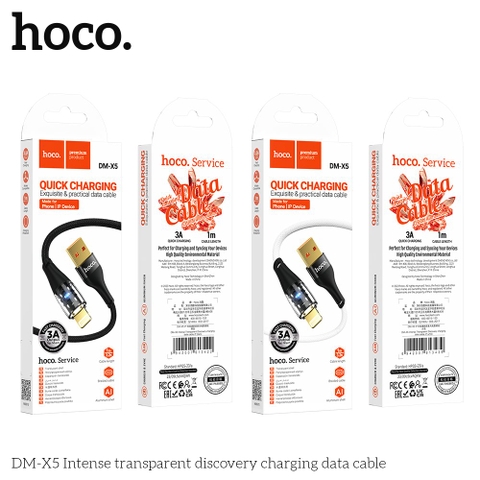 Cáp sạc Usb-Micro Hoco DM X5 trong suốt 3A