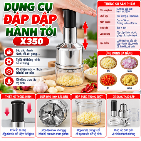 Dụng Cụ đập Dập Hành Tỏi X350.
