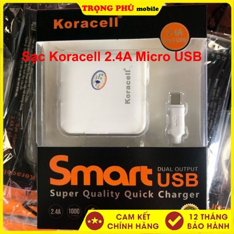 Bộ sạc Usb-Micro Koracell 2.4A Micro