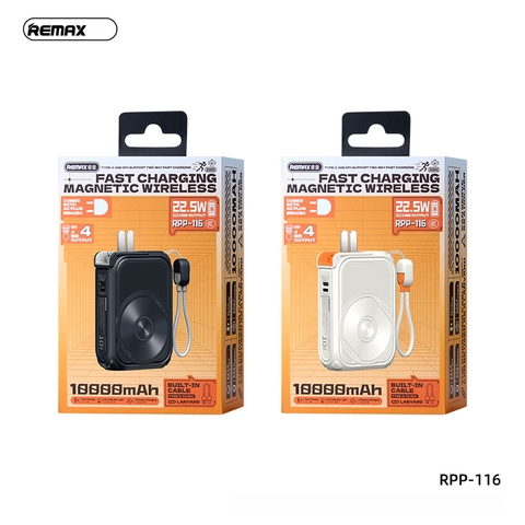 Sạc dự phòng Nhanh 22.5W Remax RPP-116 10.000mah không dây