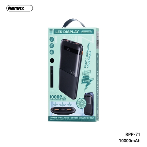 Sạc dự phòng Sạc Nhanh 22.5W Remax RPP-71 10.000mAh.