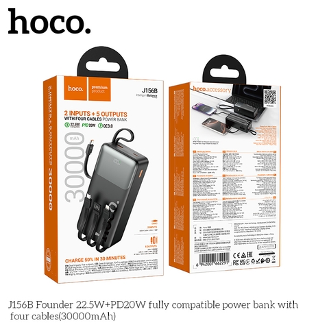 Sạc dự phòng Hoco J156B 30.000mah sạc nhanh 22,5w+PD20w - Hãng