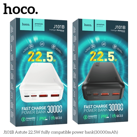 Sạc dự phòng Hoco J101B 30.000mah sạc nhanh 22,5w+QC3.0