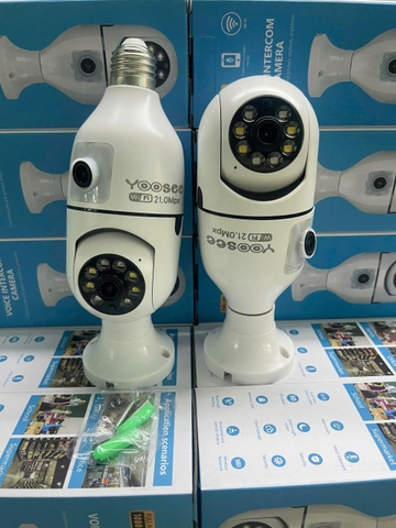 Camera Wifi Yoosee Q4 2 mắt, đuôi đèn trong nhà