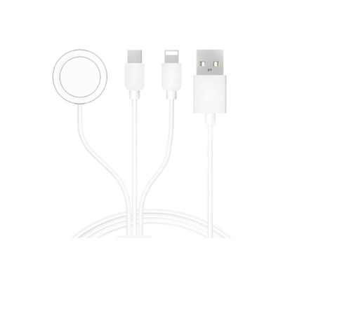 Cáp sạc 3in1 3 đầu Lighting, TypeC Apple watch