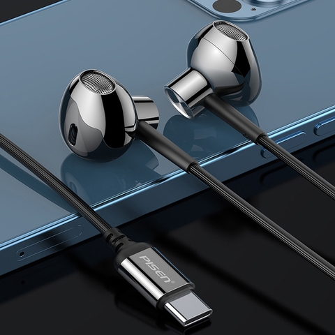 Tai nghe dây Đầu TypeC Pisen LV-TC02 Metalic Semi-In-Ear