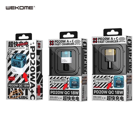 Cốc sạc TypeC nhanh 20w Wekome U149 trong suốt