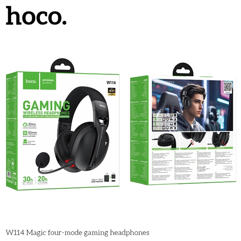 Tai nghe chụp tai bluetooth Hoco W114 gaming máy tính - Hãng