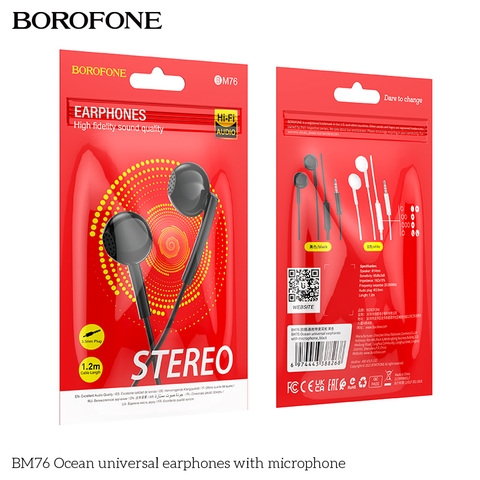 Tai nghe dây đầu tròn Borofone BM76