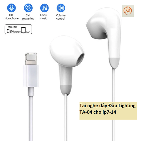 Tai nghe dây Đầu Lighting TA-04 cho ip7-14 120k