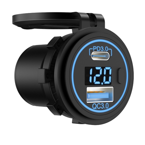 Tẩu sạc xe máy/oto nhanh 36W 305 (1 USB + 1 Type-c)