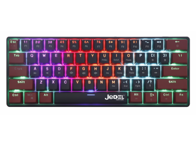 Bàn phím Cơ có dây màu đen, có đèn RGB JEDEL KL140, 61 Phím, cable type C 1.5m