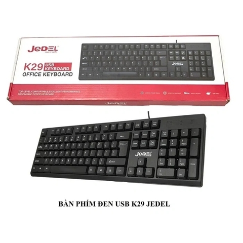 Bàn phím Jedel có dây K29 đen cơ bản