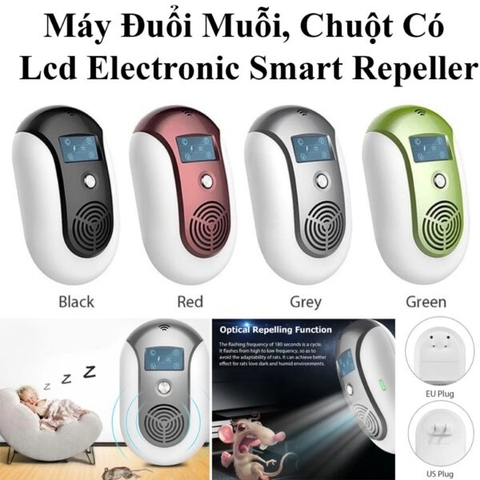 Máy Đuổi Chuột Gián Muỗi Ruồi Kiến Mối Côn Trùng Electronic Có LCD màu inbox hay ngãu nhiên