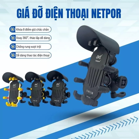Kệ Xe máy đỡ điện thoại NETPOR TQ-099 (Có Mũ)