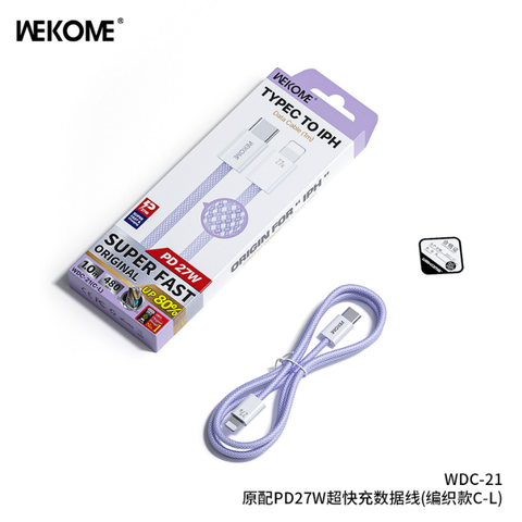 Cáp sạc TypeC-Lighting Wekome WDC-21 27w