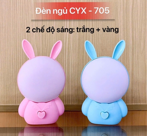Đèn Ngủ Led 2 Chế Độ Sáng (Trắng+Vàng) CYX-705 Hình Thỏ