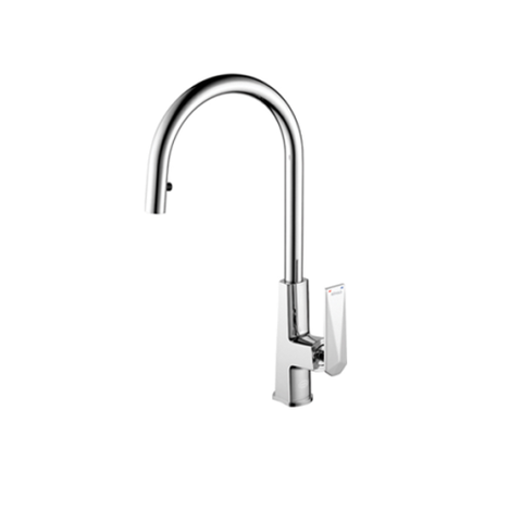 [Luxta] Vòi rửa chén nóng lạnh (Cần cong - dây rút, tay gật gù bao gồm dây cấp) L3221