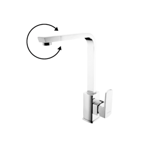 [Luxta] Vòi rửa chén nóng lạnh (Cần vuông - đầu xoay 360°, tay gật gù, bao gồm dây cấp) L3225