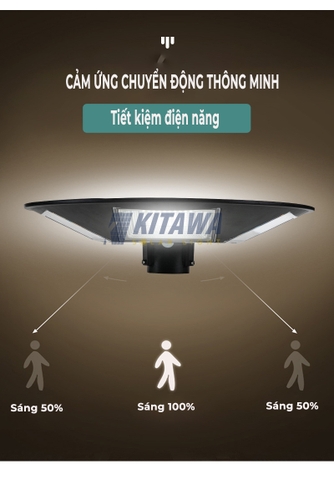 Đèn Năng Lượng Mặt Trời Kitawa Hình Đĩa Bay UFO 200W - UF1200 (24.000 mAH)