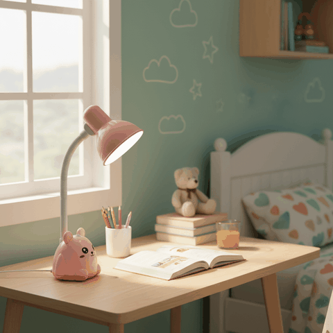 Đèn bàn học chống cận ĐQ DKL20 Điện Quang (Cắm điện trực tiếp, hình con gấu, hộp cắm bút, bóng Led 5W)