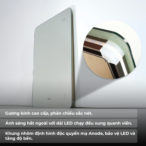 Gương LED Âm Tường 6000K Cảm Ứng – 800×600mm | Gương GLS HQ35R68
