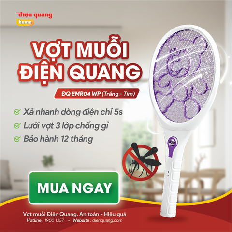 Vợt muỗi Điện Quang ĐQ EMR04 WP (Trắng - tím)