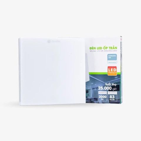 Đèn LED ốp trần LN12N 300x300/24W 6500K SS