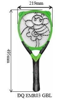 Vợt muỗi Điện Quang ĐQ EMR03 BLG (Đen - xanh lá)