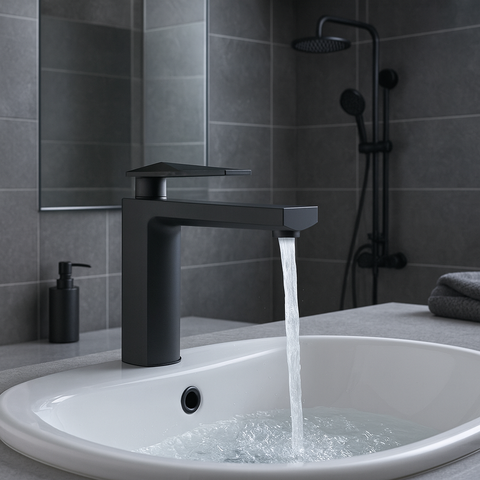 [Luxta] Vòi lavabo nóng lạnh (Thân ống trúc, tay gật gù, bao gồm dây cấp) L1221