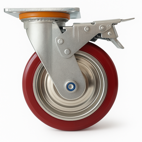 [Bánh xe Huy Hoàng] Bánh xe PU đỏ Hàn Quốc