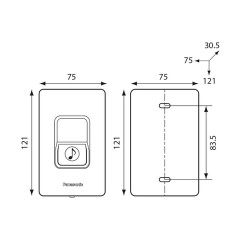 [Panasonic] Wide Series - Nút Nhấn Chuông Kín Nước EGG335