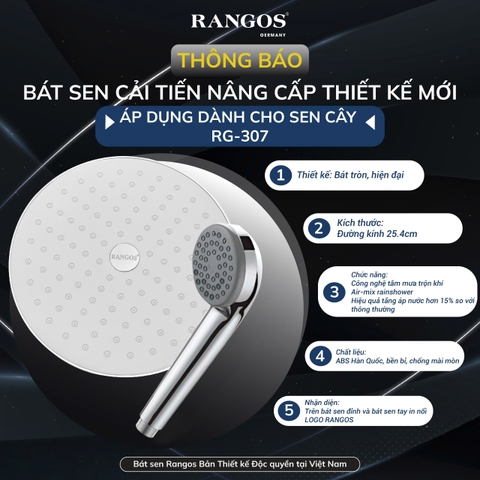 [Rangos] Sen cây đồng mạ crom cao cấp RG-307