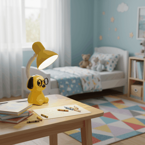 Đèn học để bàn chống cận chú chó tri thức Điện Quang ĐQ DKL17 (Cắm điện trực tiếp)