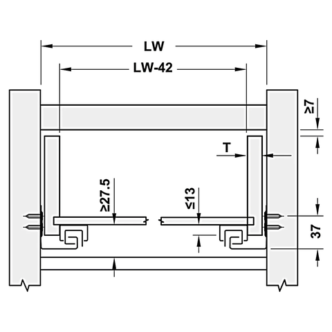 [Hafele] Ray âm EPC EVO giảm chấn toàn phần