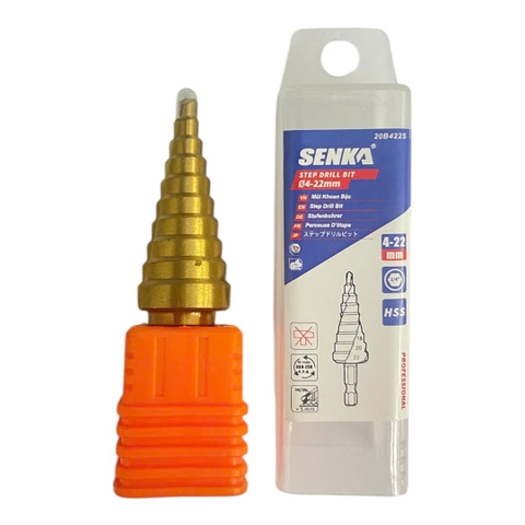[Senka] Mũi khoan sắt tháp xoắn Ø4-22 /10BẬC 20B422S