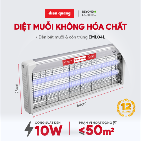 Đèn bắt muỗi Điện Quang ĐQ EML04L (640x65x250mm)