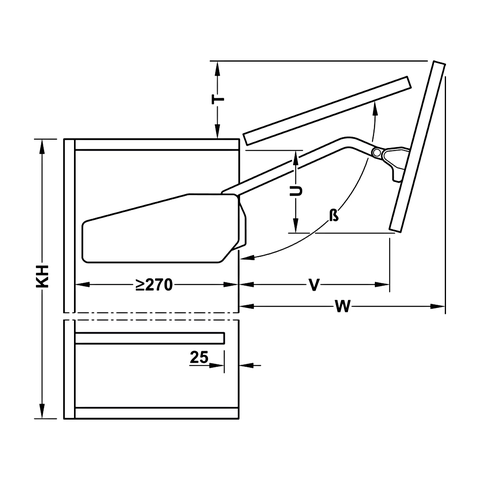 [Hafele] Bộ Tay Nâng Free Fold S I5Fs/H5Fs