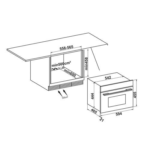 [Hafele] Lò Vi sóng kết hợp nướng Hafele HC-MWO381B 495.10.044