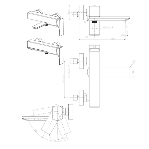 [Hafele] Vòi sen 2 đường nước Regal 495.61.122
