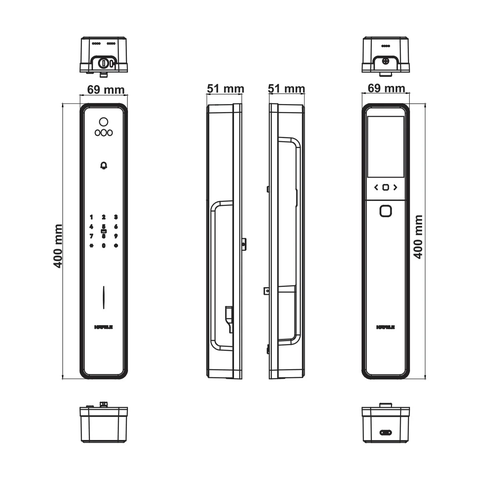 [Hafele] Khóa điện tử PP2502W màu đen 499.21.223