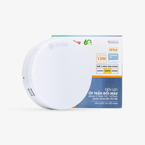 Đèn LED ốp trần LN12N 170/12W 6500K SS
