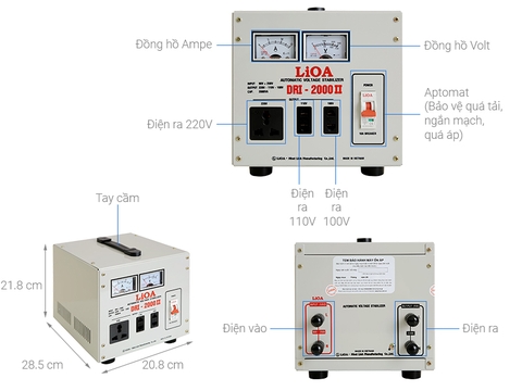 Ổn áp 1 pha DRI - 2000 II 2kVA LiOA