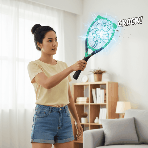 Vợt muỗi Điện Quang ĐQ EMR03 BLG (Đen - xanh lá)