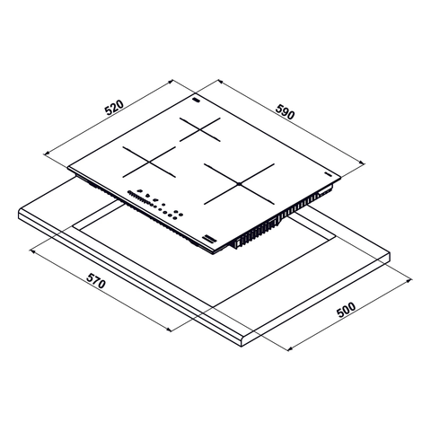 [Hafele] Bếp từ 3 vùng nấu Hafele HC-I6035B 533.09.961